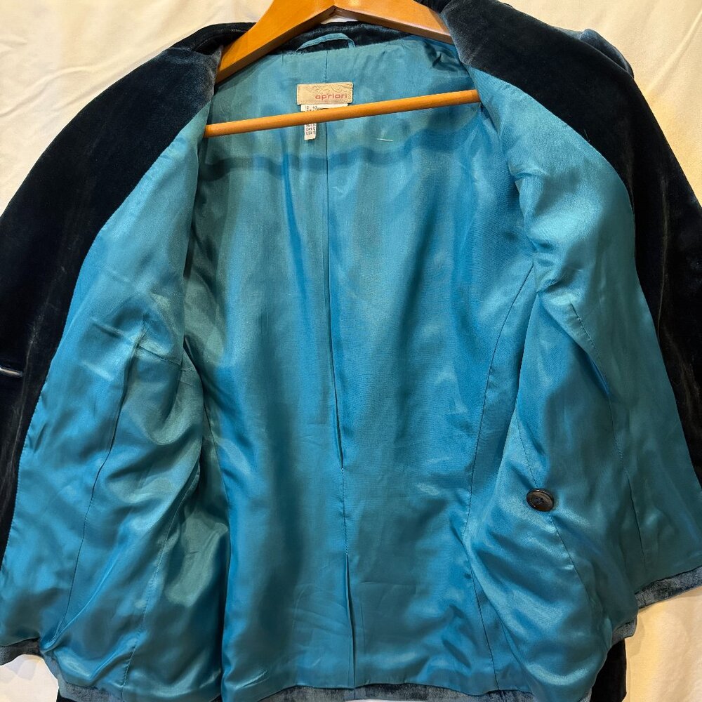 Apriori Velvet Blazer Navy Size 10 - Picture 6 of 7